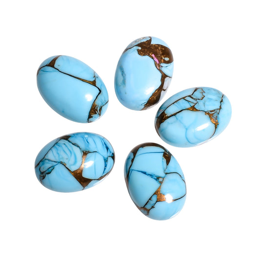 Sky Blue Turquoise oval cabochon, item AM-4171, a clean even toned piece free of heavy dark matrix veining