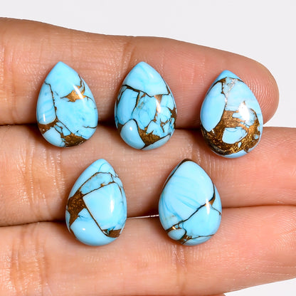 Sky Blue Turquoise cabochon tied to the December birthstone tradition, cut and finished for handmade and custom jewelry designs