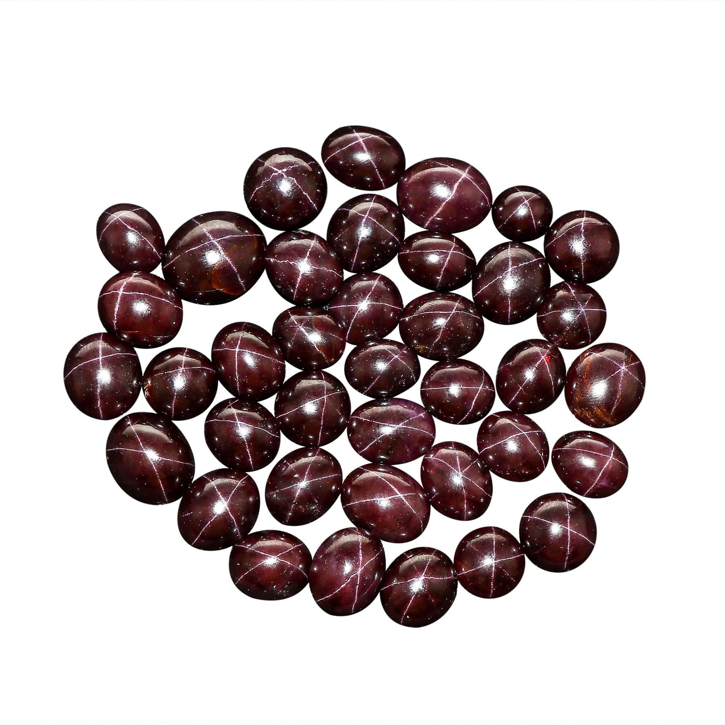 star garnet gemstone cabochon deep red polished stone