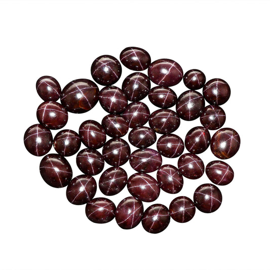 star garnet gemstone cabochon deep red polished stone