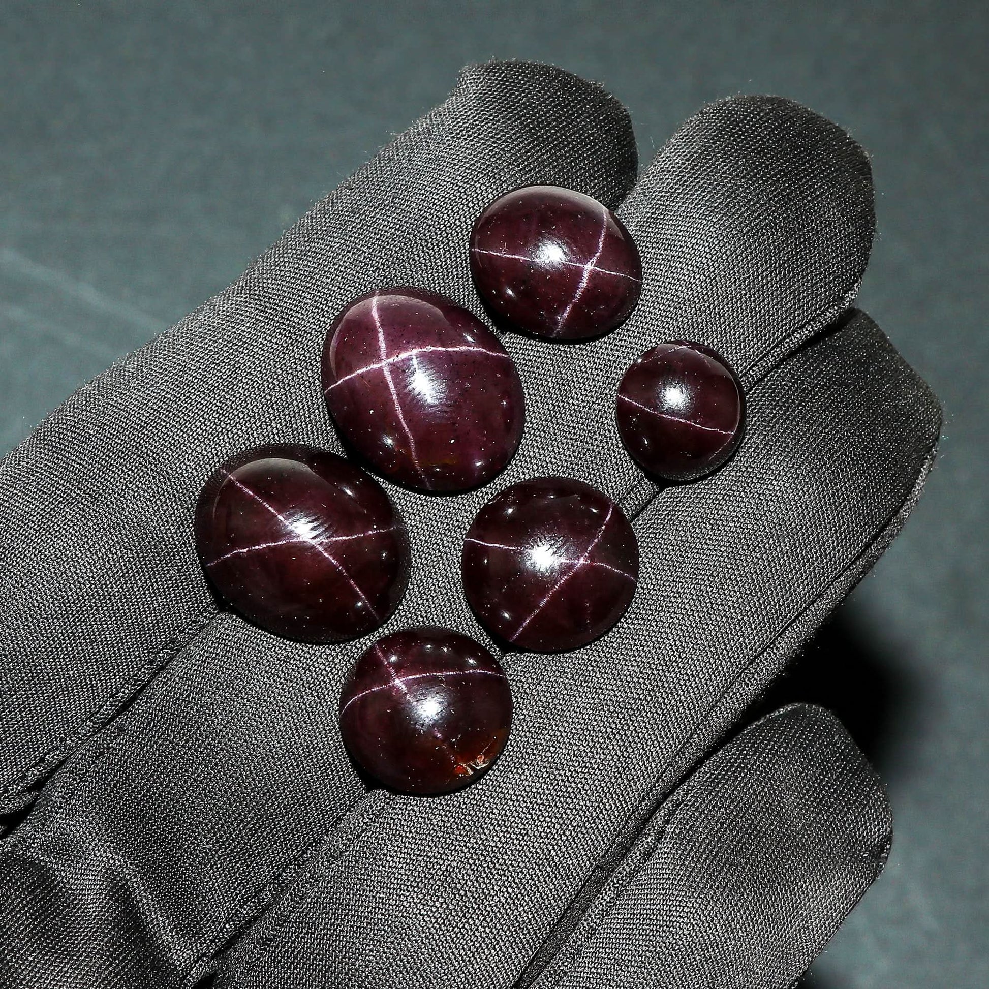 star garnet stone natural cabochon with polished finish