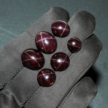 star garnet stone natural cabochon with polished finish