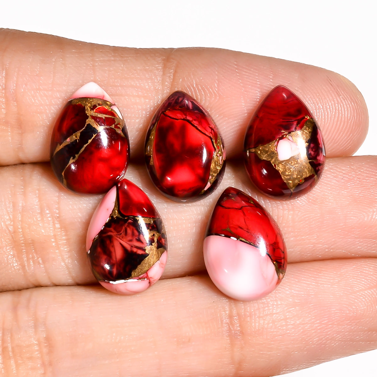 Natural Red Turquoise stone shown for buyers researching turquoise price per gram before purchasing loose gemstone material