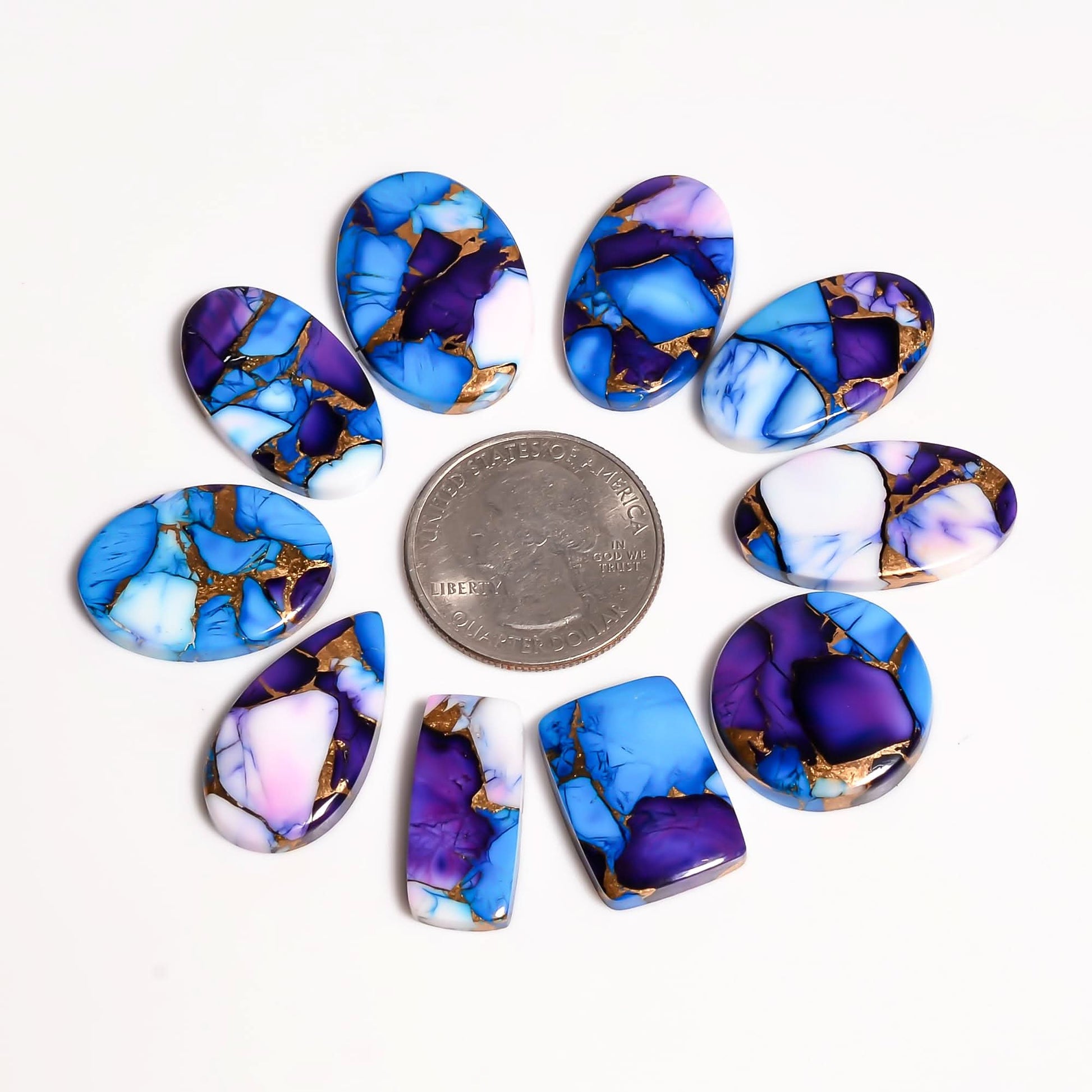 turquoise copper cabochon stones polished natural gemstone lot