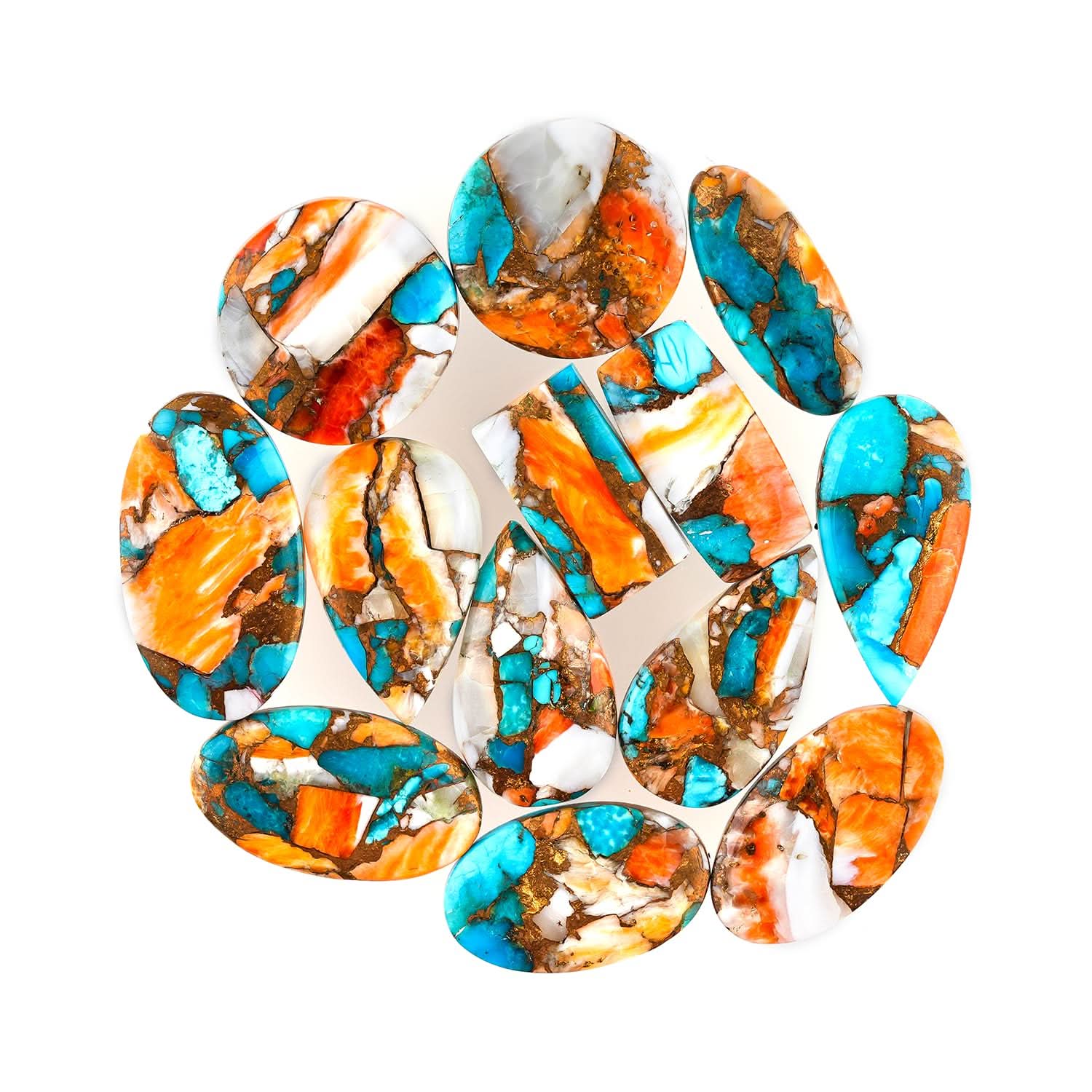 turquoise copper gemstone cabochon for pendant and ring making