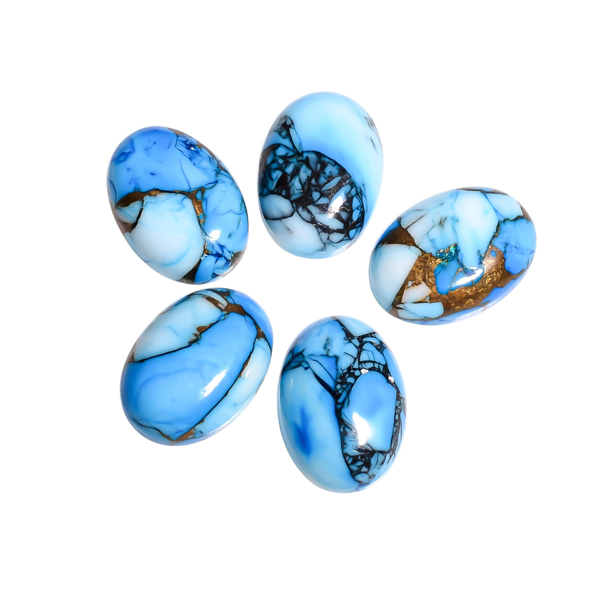 Violet Blue Copper Turquoise cabochon in oval shape, a striking shade that sits between classic blue and deeper purple turquoise tones